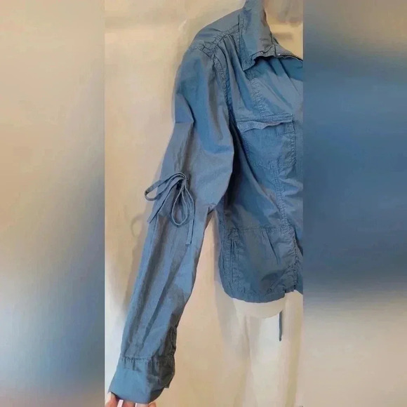 CAbi Blue Utility Cargo Zip Closure Jacket Waist & Sleeve Drawstring, size Med. - Picture 8 of 13